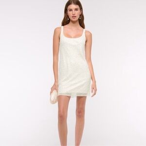 Abercrombie & Fitch Pearl-Embellished White Dress